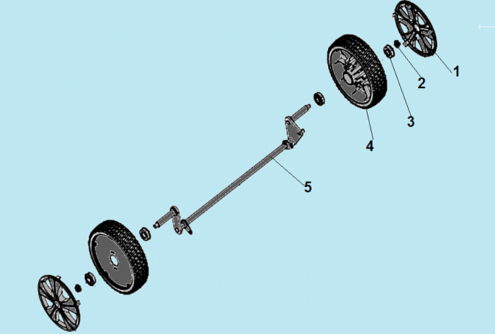 3 КОЛЕСА Газонокосилка CHAMPION LM5131