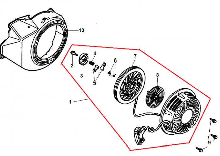 9 СТАРТЕР ГЕНЕРАТОР CHAMPION LPG6500E