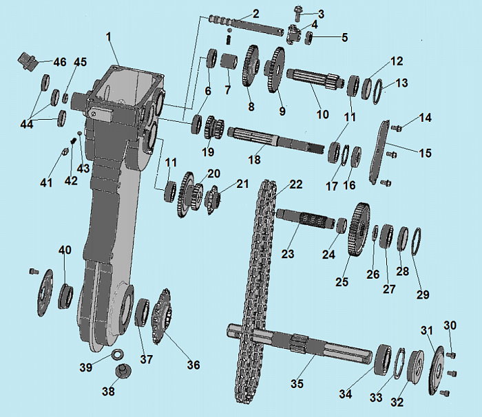 2 РЕДУКТОР - ШЕСТЕРНИ КУЛЬТИВАТОР CHAMPION ВС7713