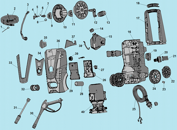 1 ШЛАНГ - ПИСТОЛЕТ МОЙКА CHAMPION HP5240