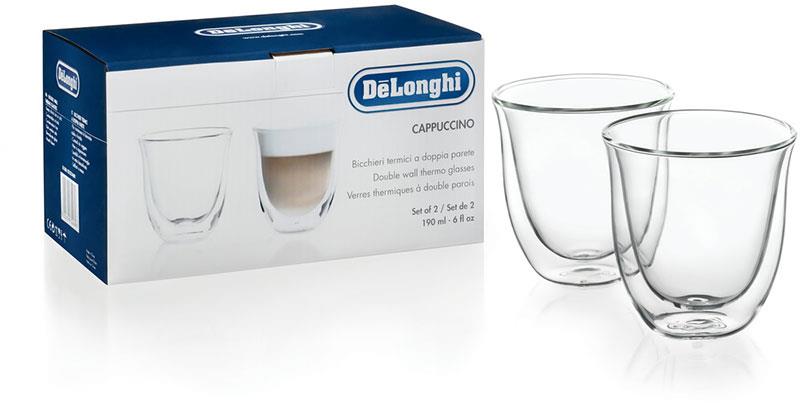 НАБОР ЧАШЕК DELONGHI Cappuccino (2 шт) 190 МЛ, ТЕРМО-СТЕКЛО 5513284161